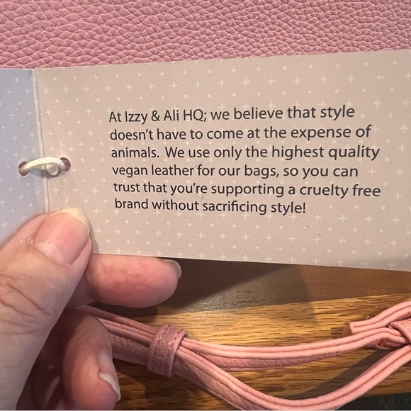 Izzy & Ali Vegan Leather Pebble Grain Taupe Crossbody / Wristlet - Picture 7 of 8